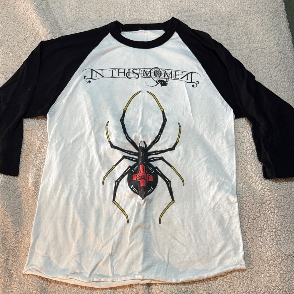 In This Moment Raglan Tee - Black & White Spider Graphic